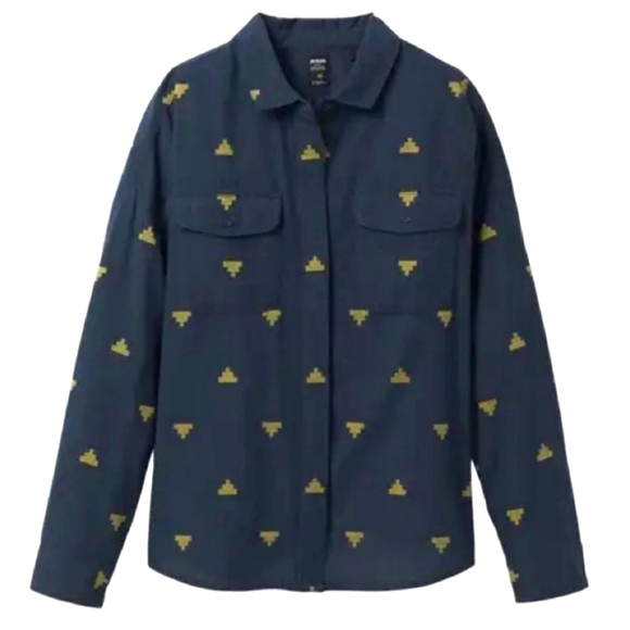 NWT Prana Lens Flair Top Southwest Western Organic Cotton Long Sleeve Navy S - Picture 5 of 8